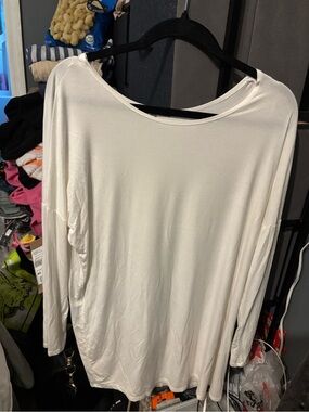Emma’s Closet Women's White Long-Sleeve Boatneck Dress Medium